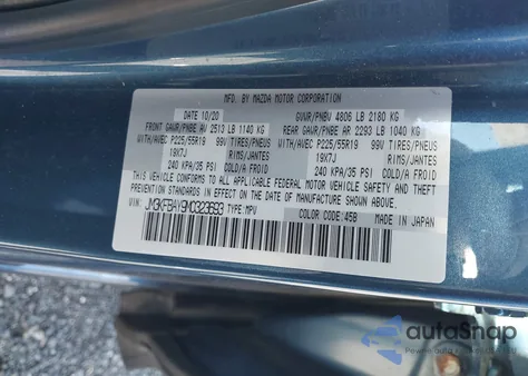 2021 Mazda Cx-5 Grand Touring Reserve from USA, damaged, VIN JM3KFBAY9M0323693